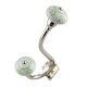 Lime Floral Crackle Ceramic Silver Iron Hook